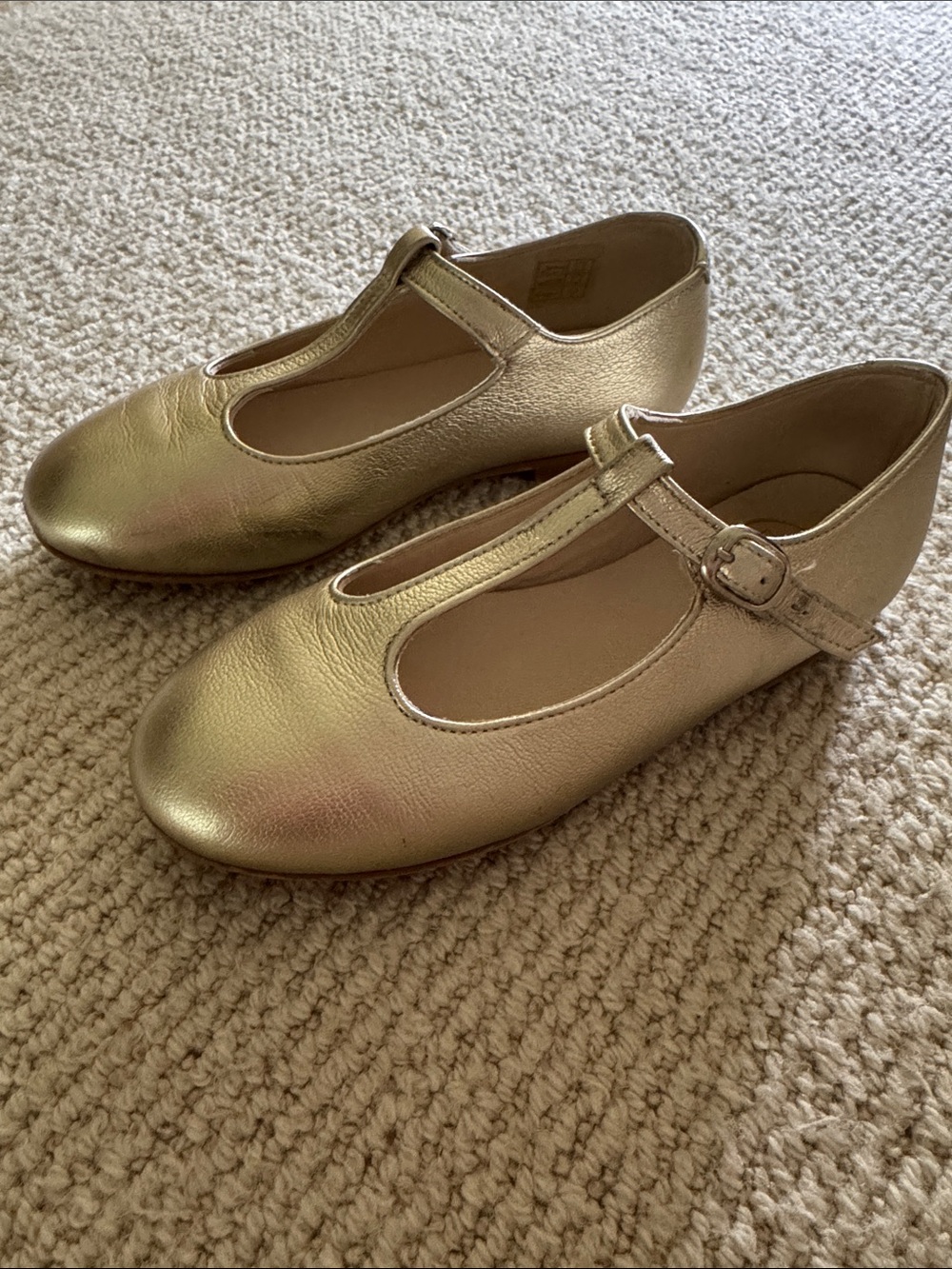 Pepa London Gold T-Strap Mary Jane Shoes - Picture 3 of 6